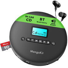 MangoKit CD-X Portable CD Player for Car, Bluetoot