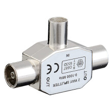 IRYNA TV Aerial Splitter 2 Way, Male To Two Female