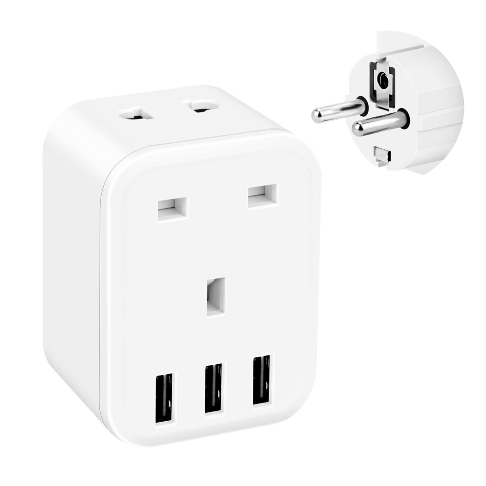 Uk To European Plug Adapter, Grounded Eu Eur Fdtek