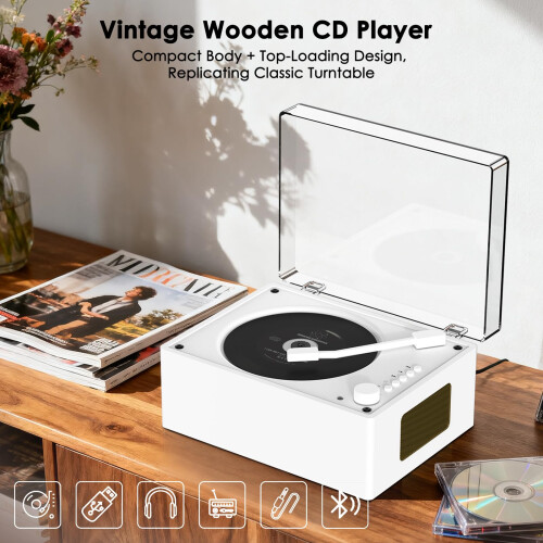 Portable CD Player for Home with Bluetooth 5.3, Hi 2