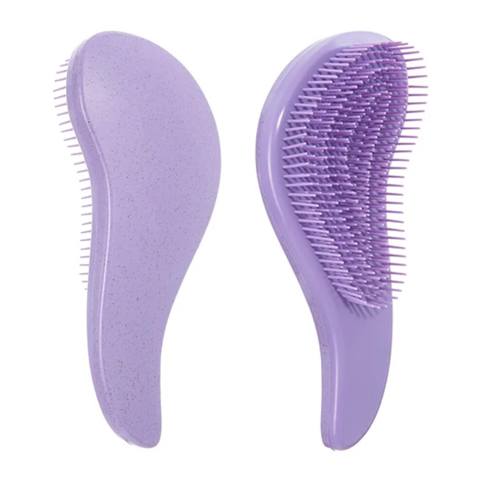 Unisex Purple Detangling Hair Brush Wheat Straw Gentle Scalp Massage Comb For All Hair Types