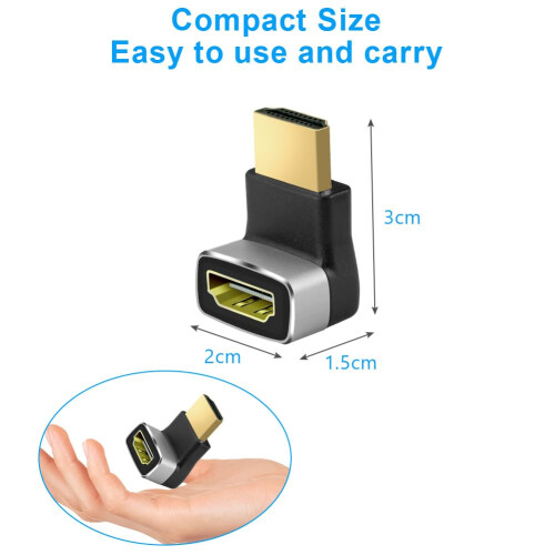 AXFEE Right Angle HDMI Adapter 8K, 270 Degree Male 1
