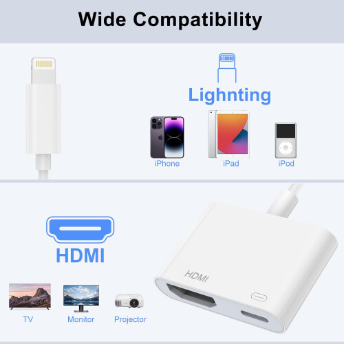 Lightning to HDMI Adapter 【Apple MFi Certified】 iP 2
