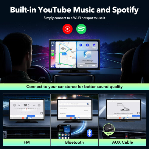 LAMTTO Net-flix Carplay, 3 in 1 Android Auto Scree 2