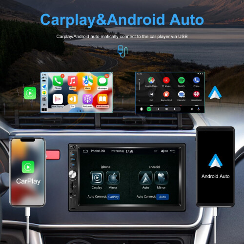 Rimoody Double Din Carplay Car Stereo Android Auto 1