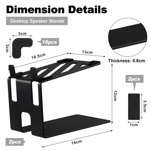 Faankiton Desktop Speaker Stands, Thickened Desk A 1
