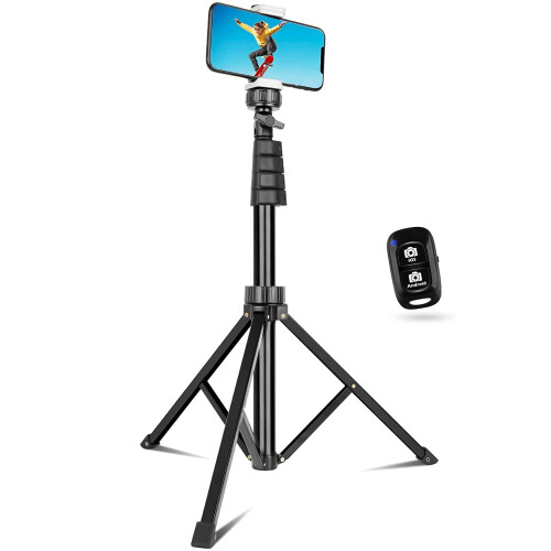 Telecomando wireless, treppiede regolabile da 62" per cellulari per scatti perfetti - Compatibile con iPhone e Android