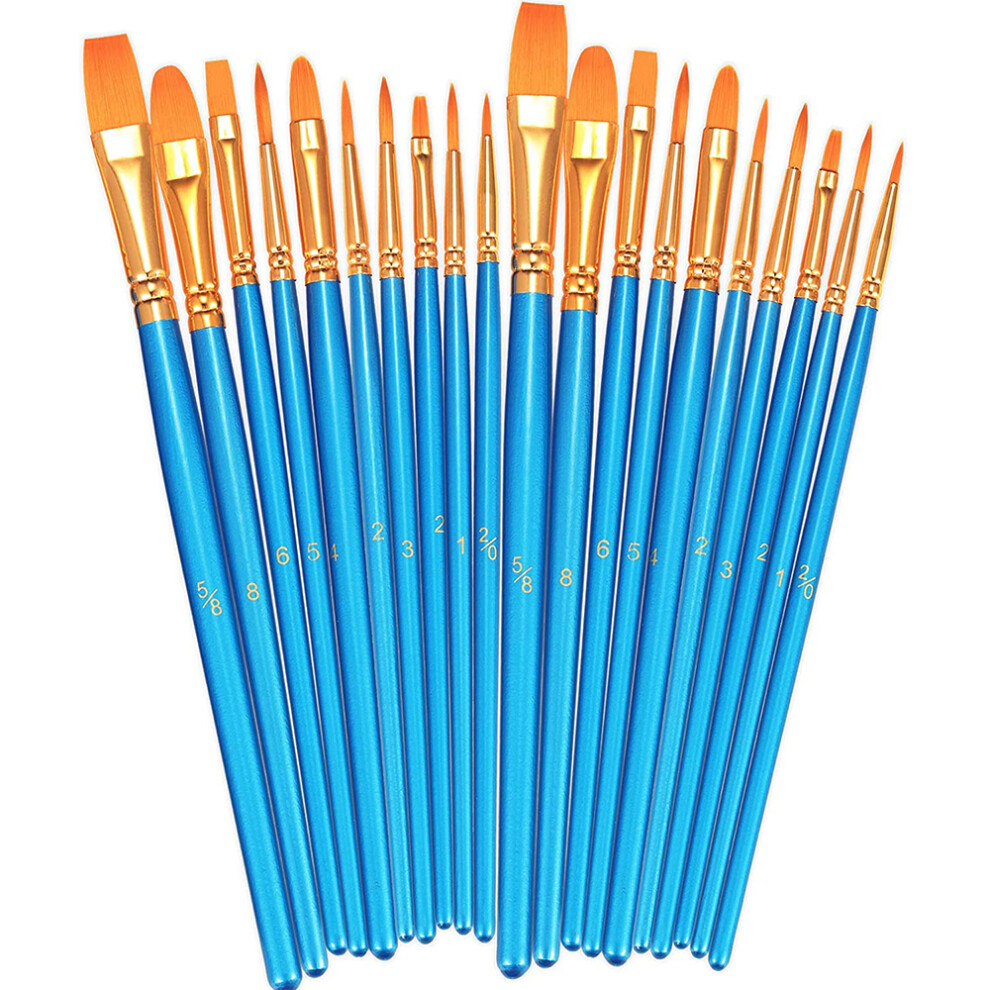 Artist Acrylic Paint Brushes, Professional Paint Brushes Set with Smooth Wood Long Handle, Round-Pointed Tip for Fine Detailing, Watercolor, Oil