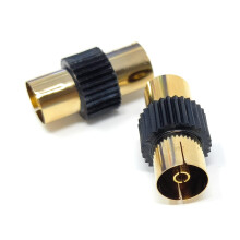 DRUT 2pcs. TV Aerial RF Lead Coupler Female to Fem