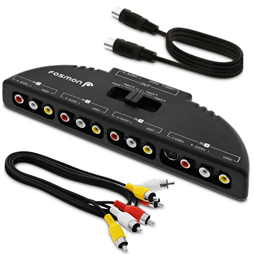Fosmon 4-Way Audio/Video RCA Switch Selector/Split