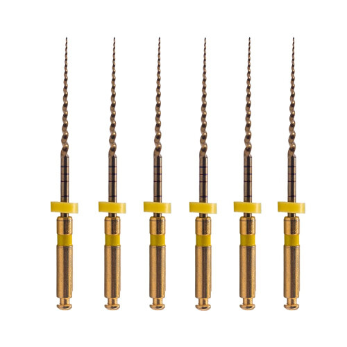 X-Pro Gold Assorted Endodontic Files, 6PCS Set with Multi-Taper Design for Engine-Driven Root Canal Preparation, Controlled Memory for Enhanced 2