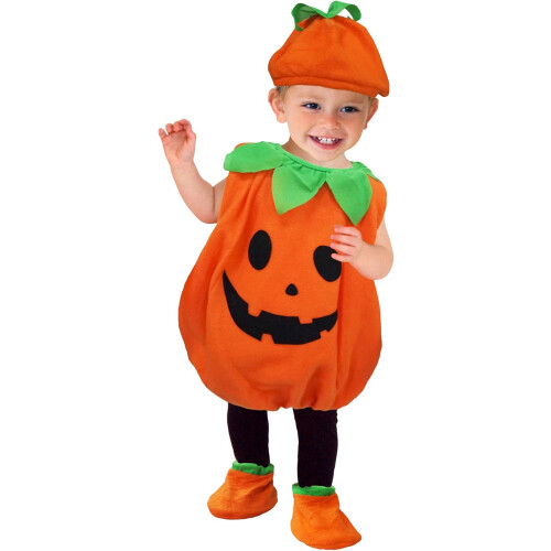 Στολή κολοκύθας για νήπια για το Halloween, από πολυεστερικές ίνες, αναπνεύσιμη και