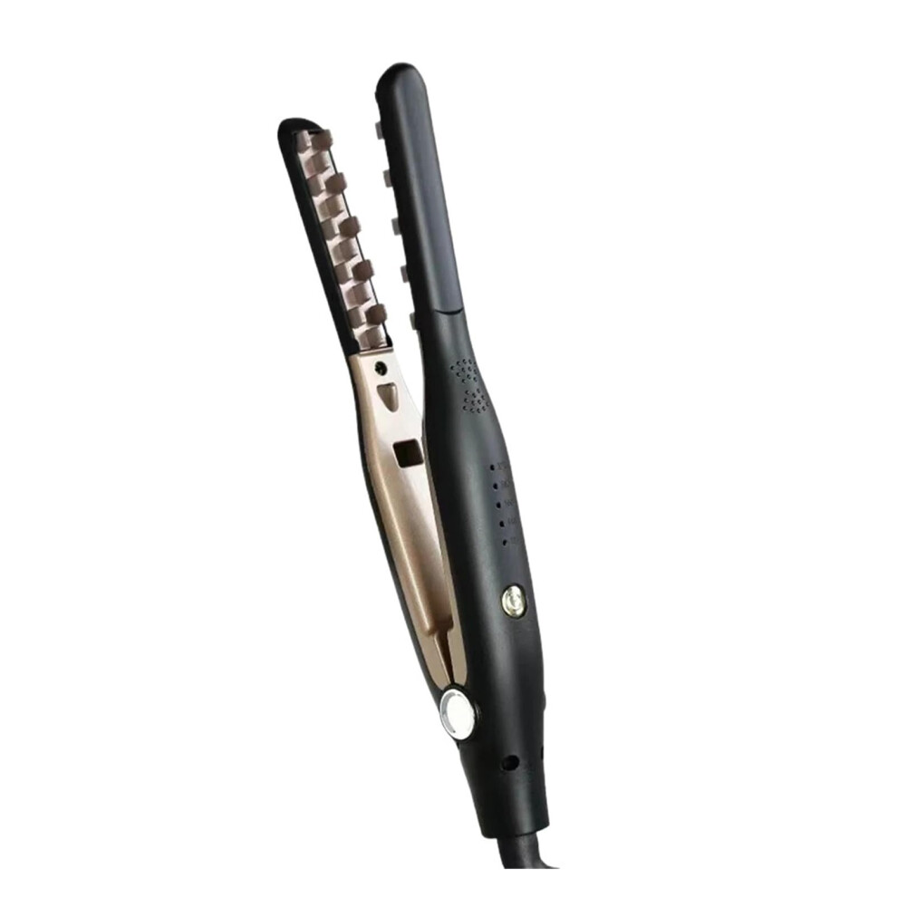 Hair Crimper with Tourmaline Ceramic Plates, Precise Heat Control, Dual Voltage, Black US