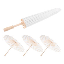 4Pièces Ombrelles En Papier Huile Bois Pour DIY Enfants Décoration