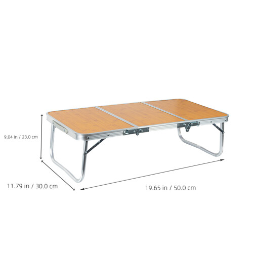1Ensemble Petite Table Camping Pliable Robuste Aluminium Bambou 1