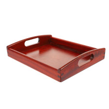 4Pièces Plateaux Bois Marron Lisse Poignées Ergonomiques Maison