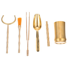 5St Koperen Theebeker Opbergemmer Gouden Theeceremonie Accessoires Set