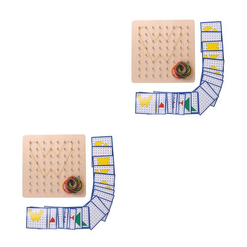 2Pièces Bois Jeu Cognitif Formes Géométriques Coloré 2