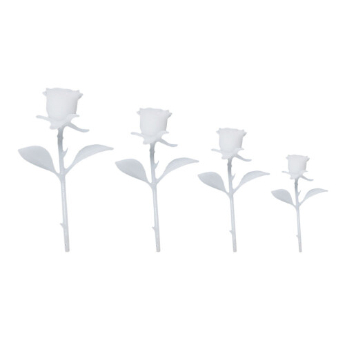 12Pièces Roses Miniatures Blanches En Résine Pour Décorations DIY 2