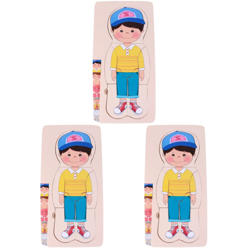 3 Pièces Bois Anatomie Corps Enfant 1