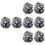 8Pcs Metallic Black Pom Poms Cheerleading Props for Dancing 8