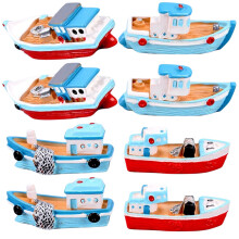 16Pièces Bateaux Miniature En Résine Assortis Décor Méditerranéen