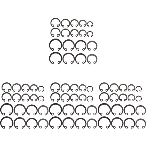 4Sets Snap Ringe Stahl Sicherungsringe Schwarz Sortiment Langlebig 1