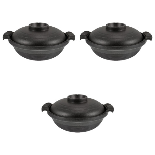 3Pcs Ceramic Cooking Pot With Lid For Soup Hot Pot 2