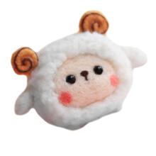 2 Sets Handmade Wool Felt Sheep Ornament Diy Felting Craft