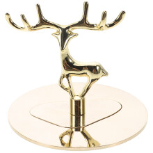 4Pcs Stainless Steel Jar Candle Cover With Split Lid Golden Elk Design