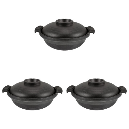 3Pcs Ceramic Cooking Pot With Lid For Soup Hot Pot 1