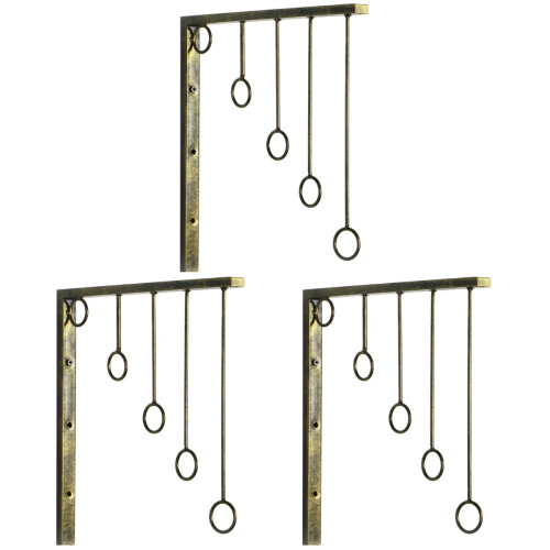 3Pcs European Wrought Iron Step Clothing Rack Wall Display Frame 1