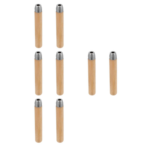8 Pcs Wooden Handle: 17cm Solid Wood Grip For Files And 2