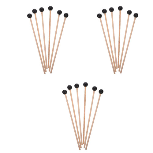 18 Pcs Solid Wood Rubber Drumsticks Keyboard Gavel 2