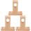 3Pcs Ceiling Mount Closet Pole Bracket Wood Rod Holder 3