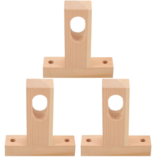 3Pcs Ceiling Mount Closet Pole Bracket Wood Rod Holder 2