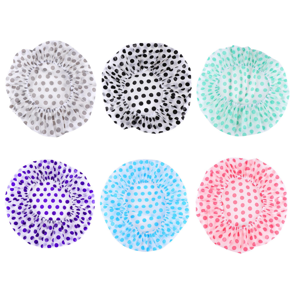 Ohphcall 12 Pcs Elastic Bath Caps Waterproof Shower Caps Reusable Bath Hats