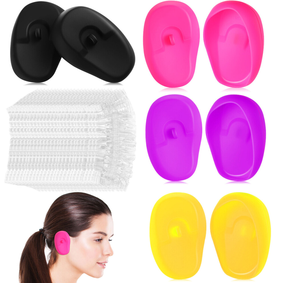 Artibetter 16 Pairs Silicone Ear Covers Reusable Hair Dye Shield For Shower