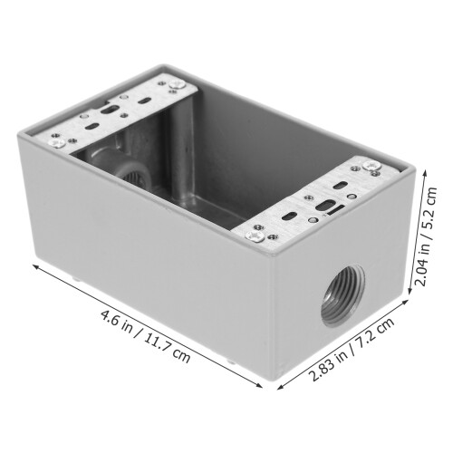 1Boîte De Jonction En Aluminium Sans Couvercle Murale Argentée 1