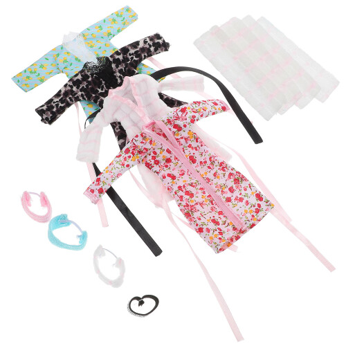 20 Sets Doll Sleeping Clothes With Bathrobe And Toiletry Playset 1
