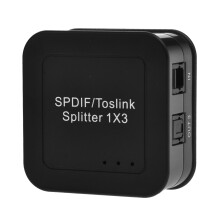 3Pcs Portable 1 In 3 Out Spdif Digital Optical Audio Splitter Black