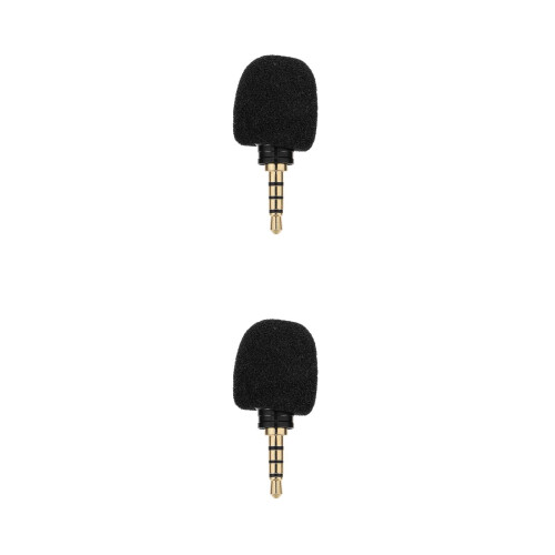 2Pcs Recording Microphone 3.5Mm 4-Pole Singing Plug-In Mini Mic 2