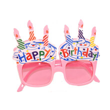 Pink Birthday Party Eyeglasses Candle Cake Photo Props