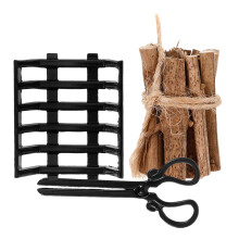 4 Sets Mini Firewood Rack With Tongs Model For Small Firewood Storage