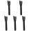 5 Pcs Bright Black Wooden Handle Makeup Brush Set For Foundation 3