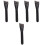 5 Pcs Bright Black Wooden Handle Makeup Brush Set For Foundation 5