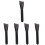 5 Pcs Bright Black Wooden Handle Makeup Brush Set For Foundation 6
