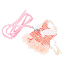 4Sets Orange Rabbit Harness and Leash Cotton Pet Bunny Vest Harness