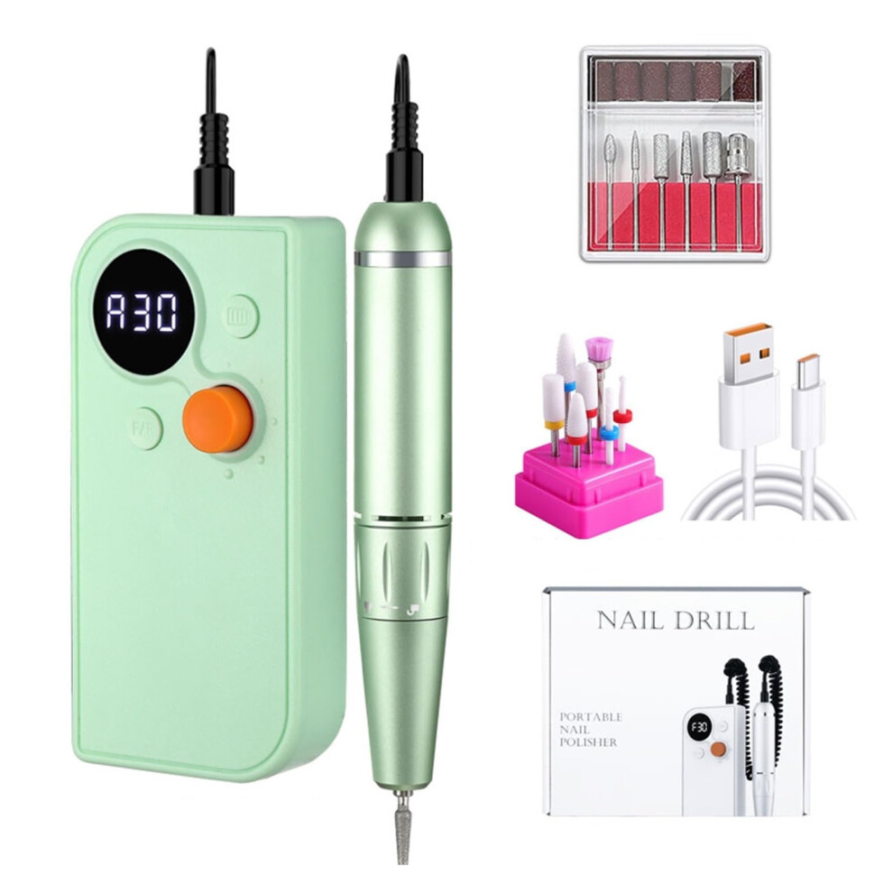 Electric Nail Drill 30000RPM Rechargeable Nail File with LCD Display for Acrylic and Gel Nails