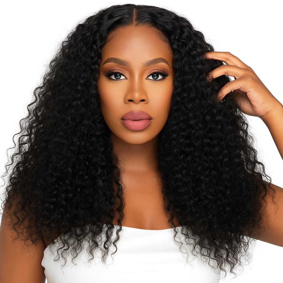 Unisex 24 Inch Kinky Curly Human Hair Wig 13X6 Hd Lace Front 180% Density Natural Hairline 4B 4C Texture